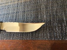 George Trout custom fixed blade knife stag handle NS hilt and butt plate 