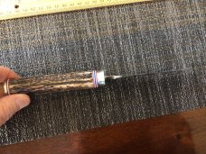 George Trout custom fixed blade knife stag handle NS hilt and butt plate 