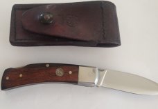 Smith and Wesson W109 Lock Back Folder with Leather Sheath