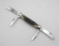 Queen Cutlery Large 4” Four Blade Congress, circa 1961: no tang stamp, blade etch is “Queen Steel #3