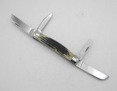 Queen Cutlery Large 4” Four Blade Congress, circa 1961: no tang stamp, blade etch is “Queen Steel #3