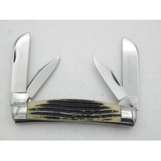 Queen Cutlery Large 4” Four Blade Congress, circa 1961: no tang stamp, blade etch is “Queen Steel #3