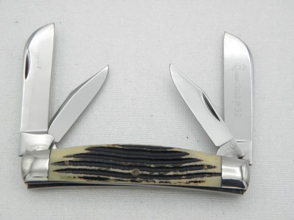 Queen Cutlery Large 4” Four Blade Congress, circa 1961: no tang stamp, blade etch is “Queen Steel #3