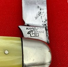 Vintage NEW YORK KNIFE CO 2-Blade Equal End Senator Pen Pocket Knife c.1882-1931 Yellow Celluloid