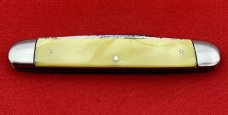 Vintage NEW YORK KNIFE CO 2-Blade Equal End Senator Pen Pocket Knife c.1882-1931 Yellow Celluloid