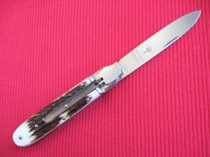 Vintage German BOKER 715R Stag Leverlock Switchblade Knife