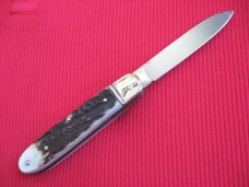 Vintage German BOKER 715R Stag Leverlock Switchblade Knife