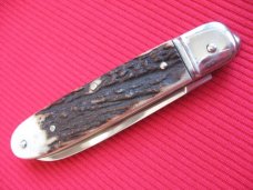 Vintage German BOKER 715R Stag Leverlock Switchblade Knife