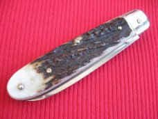 Vintage German BOKER 715R Stag Leverlock Switchblade Knife
