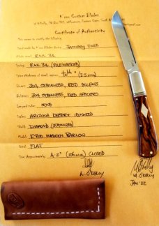 Kroo MADISON Barlow..Desert Ironwood..Fluted Elongated bolsters..red accents..Rwl34 and filework.1st