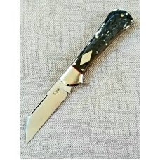 K'roo Custom Raven Knife, NEW, 4"..Black Kudu bone..rwl34. Filework..spacers/liners..coa/slip