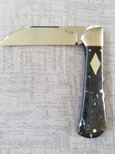 K'roo Custom Raven Knife, NEW, 4"..Black Kudu bone..rwl34. Filework..spacers/liners..coa/slip