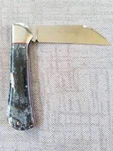 K'roo Custom Raven Knife, NEW, 4"..Black Kudu bone..rwl34. Filework..spacers/liners..coa/slip