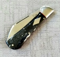 K'roo Custom Raven Knife, NEW, 4"..Black Kudu bone..rwl34. Filework..spacers/liners..coa/slip