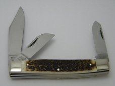 Bulldog Brand Solingen Germany Pit Bulls Trademark 2004 Stag Large Stockman Knife 