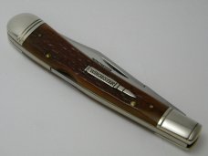 Winchester Trademark USA 1994 Burnt Orange Bone 19107 Cartridge Series Banana Lockback Knife in Box