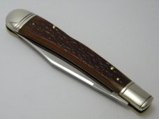 Winchester Trademark USA 1994 Burnt Orange Bone 19107 Cartridge Series Banana Lockback Knife in Box