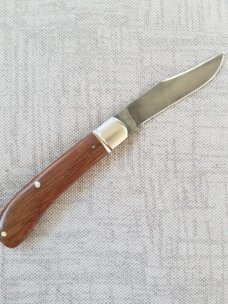 Bobby Toole Custom Crosscut Micarta Trapper Knife, 4" ..A2 acid washed blade..coa and  pouch 