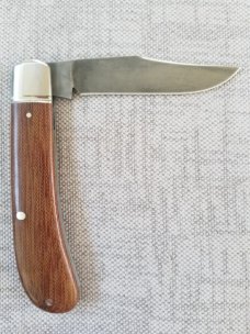 Bobby Toole Custom Crosscut Micarta Trapper Knife, 4" ..A2 acid washed blade..coa and  pouch 