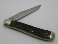Parker-Frost USA 1978-5 (Schrade USA) Little Bandit Green Bone Linerlock Trapper Knife 