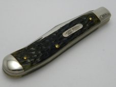 Parker-Frost USA 1978-5 (Schrade USA) Little Bandit Green Bone Linerlock Trapper Knife 