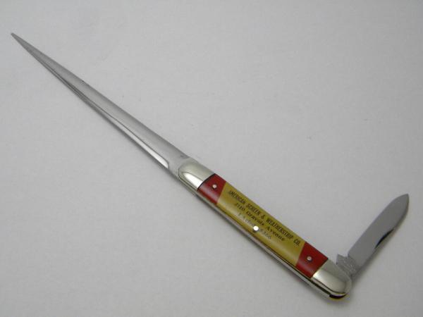 Vintage T.H. Adv. Terre Haute IND Letter Opener Picture Handled Knife