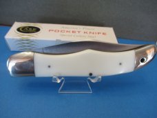 Case XX 1977 White Delrin Texas Special Folding Hunter Pattern # 4165 SSP