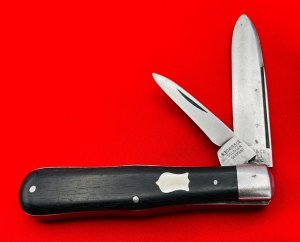 Vintage H BOKER & CO SOLINGEN GERMANY Swell Center Barehead Jack Pocket Knife c.1891-1944 Ebony 