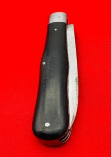 Vintage H BOKER & CO SOLINGEN GERMANY Swell Center Barehead Jack Pocket Knife c.1891-1944 Ebony 