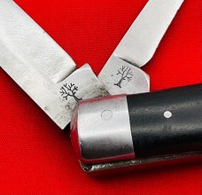 Vintage H BOKER & CO SOLINGEN GERMANY Swell Center Barehead Jack Pocket Knife c.1891-1944 Ebony 