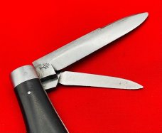 Vintage H BOKER & CO SOLINGEN GERMANY Swell Center Barehead Jack Pocket Knife c.1891-1944 Ebony 
