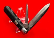 Vintage H BOKER & CO SOLINGEN GERMANY Swell Center Barehead Jack Pocket Knife c.1891-1944 Ebony 