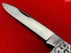 Vintage MERIDEN KNIFE CO STAINLESS “DELINEATOR BOYS SALES” Folding Pocket Knife 1917–26