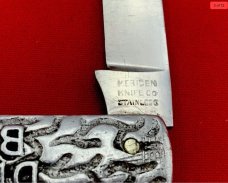 Vintage MERIDEN KNIFE CO STAINLESS “DELINEATOR BOYS SALES” Folding Pocket Knife 1917–26