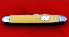 Vintage H. BOKER & CO 4-Blade Equal End Pen Folding Pocket Knife c.1869-1944 Yellow Celluloid
