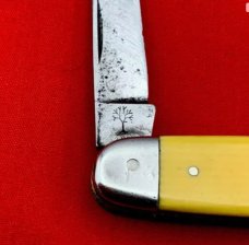 Vintage H. BOKER & CO 4-Blade Equal End Pen Folding Pocket Knife c.1869-1944 Yellow Celluloid