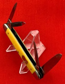 Vintage H. BOKER & CO 4-Blade Equal End Pen Folding Pocket Knife c.1869-1944 Yellow Celluloid