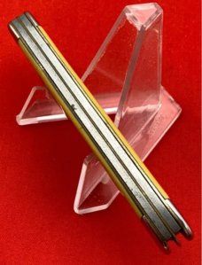 Vintage H. BOKER & CO 4-Blade Equal End Pen Folding Pocket Knife c.1869-1944 Yellow Celluloid
