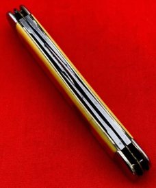 Vintage H. BOKER & CO 4-Blade Equal End Pen Folding Pocket Knife c.1869-1944 Yellow Celluloid