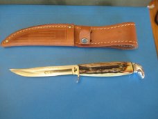 Case XX Grey Etch Stag Handle Fixed Blade Model 5Finn SSP