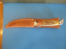 Case XX Grey Etch Stag Handle Fixed Blade  Model 5Finn SSP