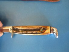 Case XX Grey Etch Stag Handle Fixed Blade  Model 5Finn SSP