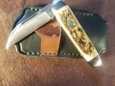 NORTHWOODS FREMONT JACK MAMMOTH IVORY HANDLES W COIN AND SLIP NIP