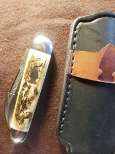 NORTHWOODS FREMONT JACK MAMMOTH IVORY HANDLES W COIN AND SLIP NIP