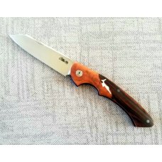 Johan Ellis Springbok..3 7/8",COMPLEX..Birch Bolsters...Ironwoodl scales..Rwl34..Titanium & g10