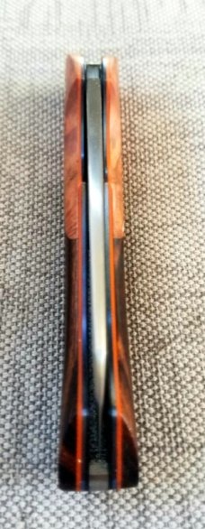 Johan Ellis Springbok..3 7/8",COMPLEX..Birch Bolsters...Ironwoodl scales..Rwl34..Titanium & g10 