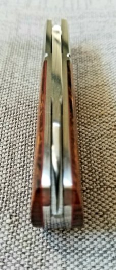 Riaan Ras Sheepsfoot Barlow...Desert Ironwood..N690..high polish finish..4" clsd..long pull..coa