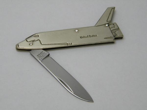 Novelty Cut Co Japan Brass "United States" Space Shuttle Novelty Knife