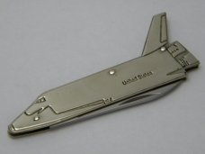 Novelty Cut Co Japan Brass "United States" Space Shuttle Novelty Knife