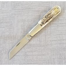 TA Davison Lambsfoot Large Barlow Knife,NEW,3 3/4",Sambar Stag...jeweled liners .CTS-xhp..#2043